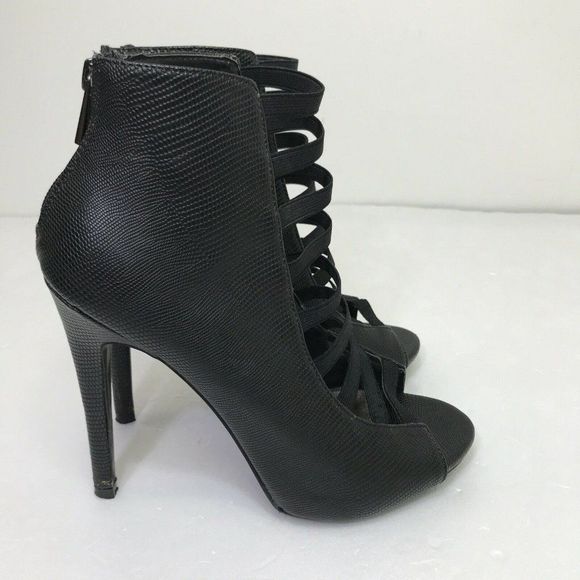 Steve Madden Women's Black Faux Leather High Pump STORI Heels Size 7 - Picture 5 of 9